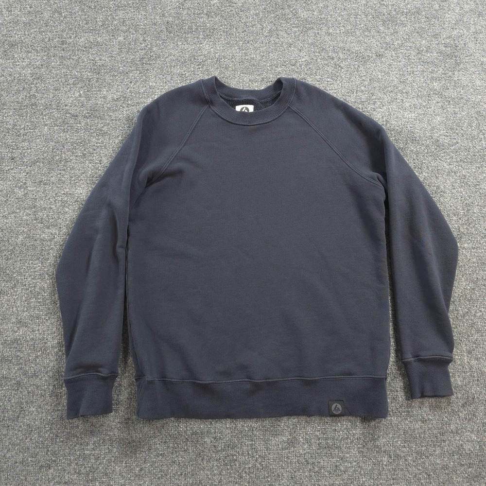 American Giant Sweatshirt Womens Large Blue Crewneck Terry Pullover Made In USA